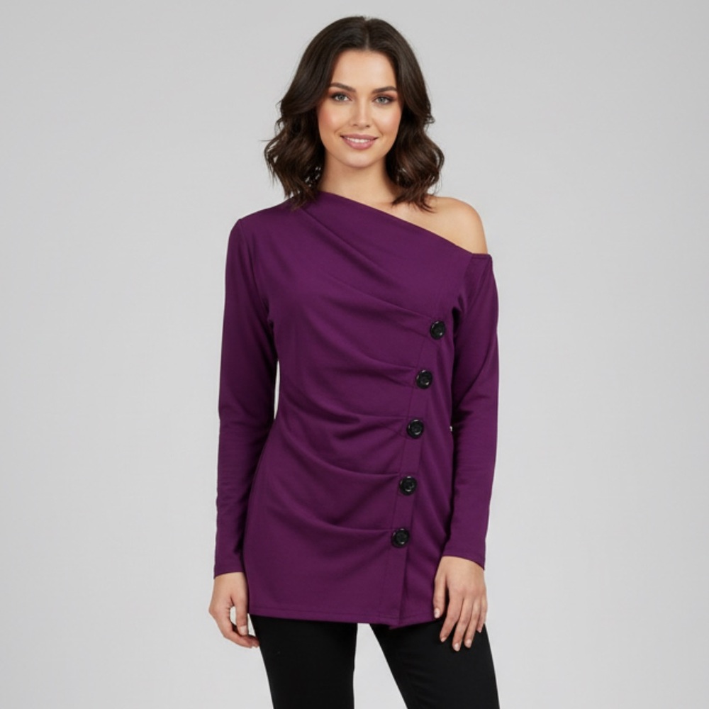 Purple Off-Shoulder Blouse